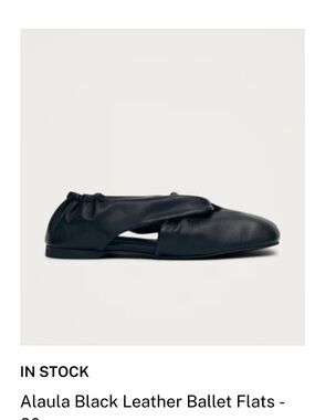 ALOHAS Black Leather Ballet Flats